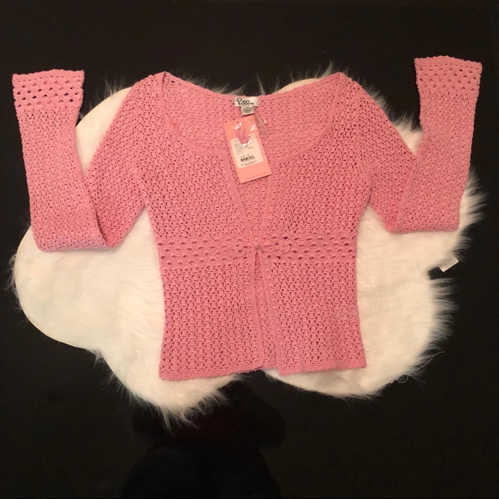 Lilli pulitzer pink knit blazer size xs